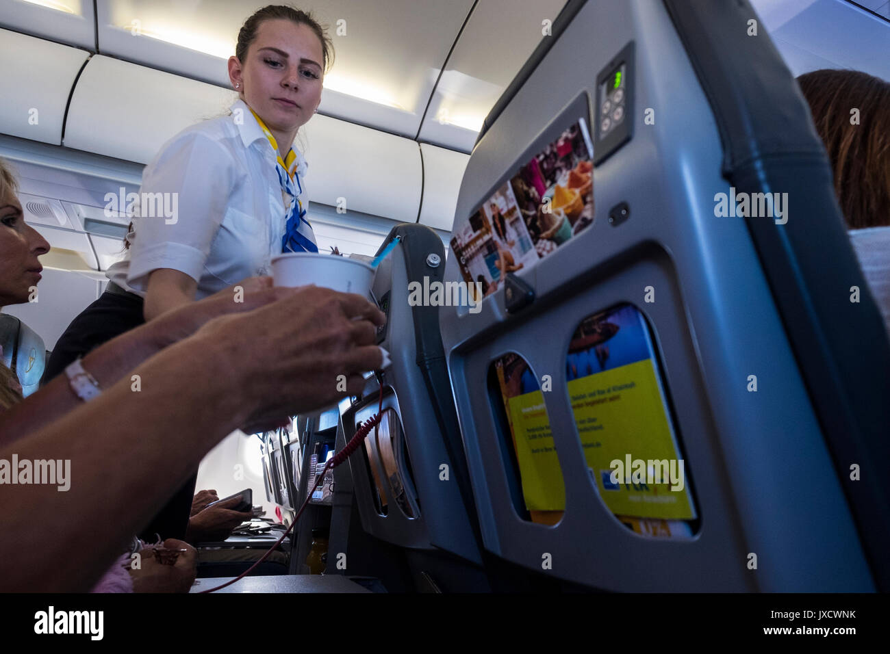 Condor Thomas Cook Airlines Cabin Crew Selling Drinks And Snacks