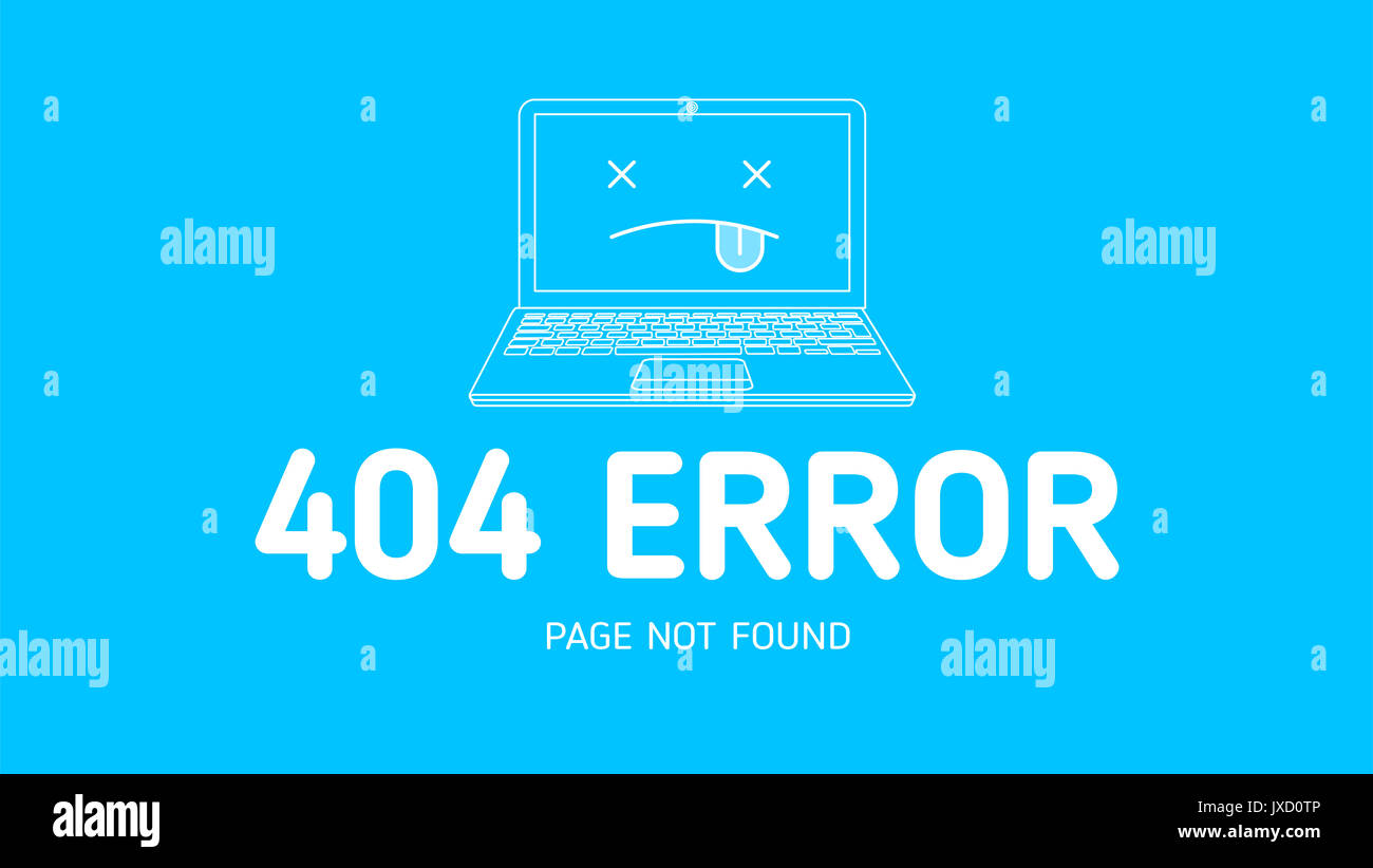 404  error with icon notebook design template for website with blue background graphic Stock Photo