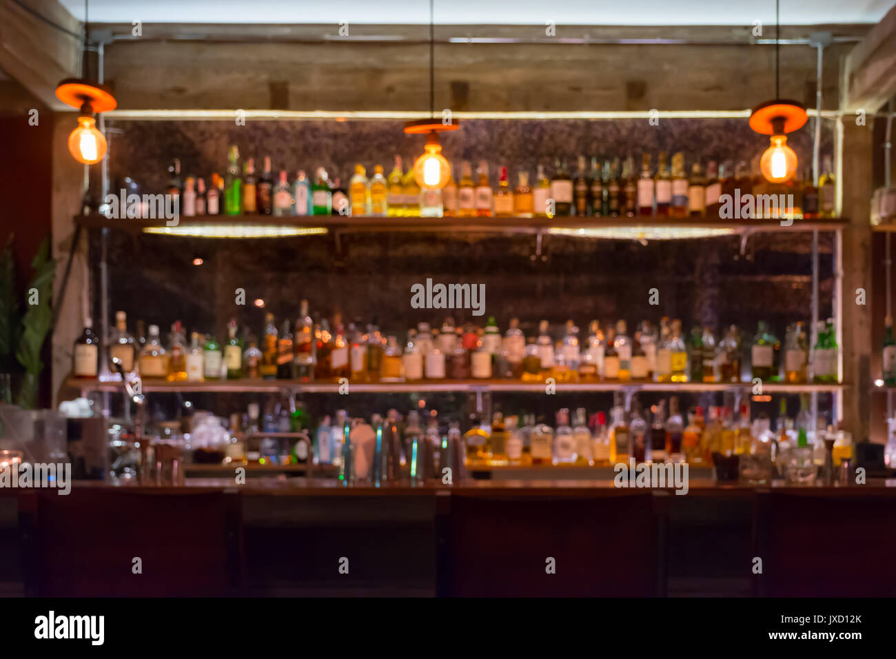 blurred background of cocktail counter bar in night club for party Stock  Photo - Alamy