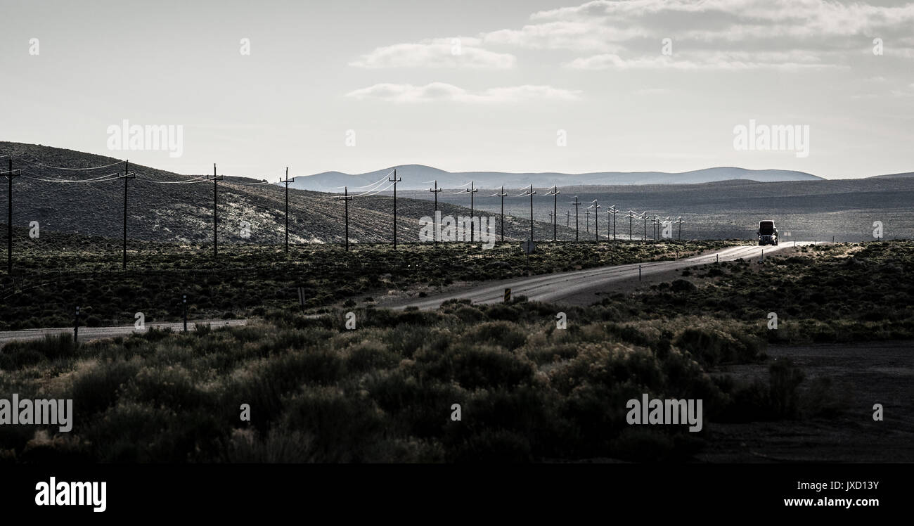 Artistic rendering of an image of a truck on Highway 6 in the Nevada