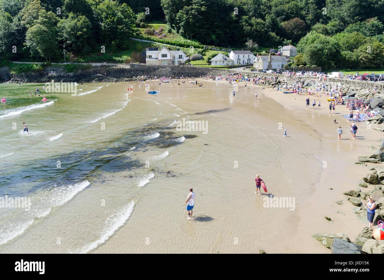 Low tide at North Sands beach in Salcombe, Devon Stock Photo