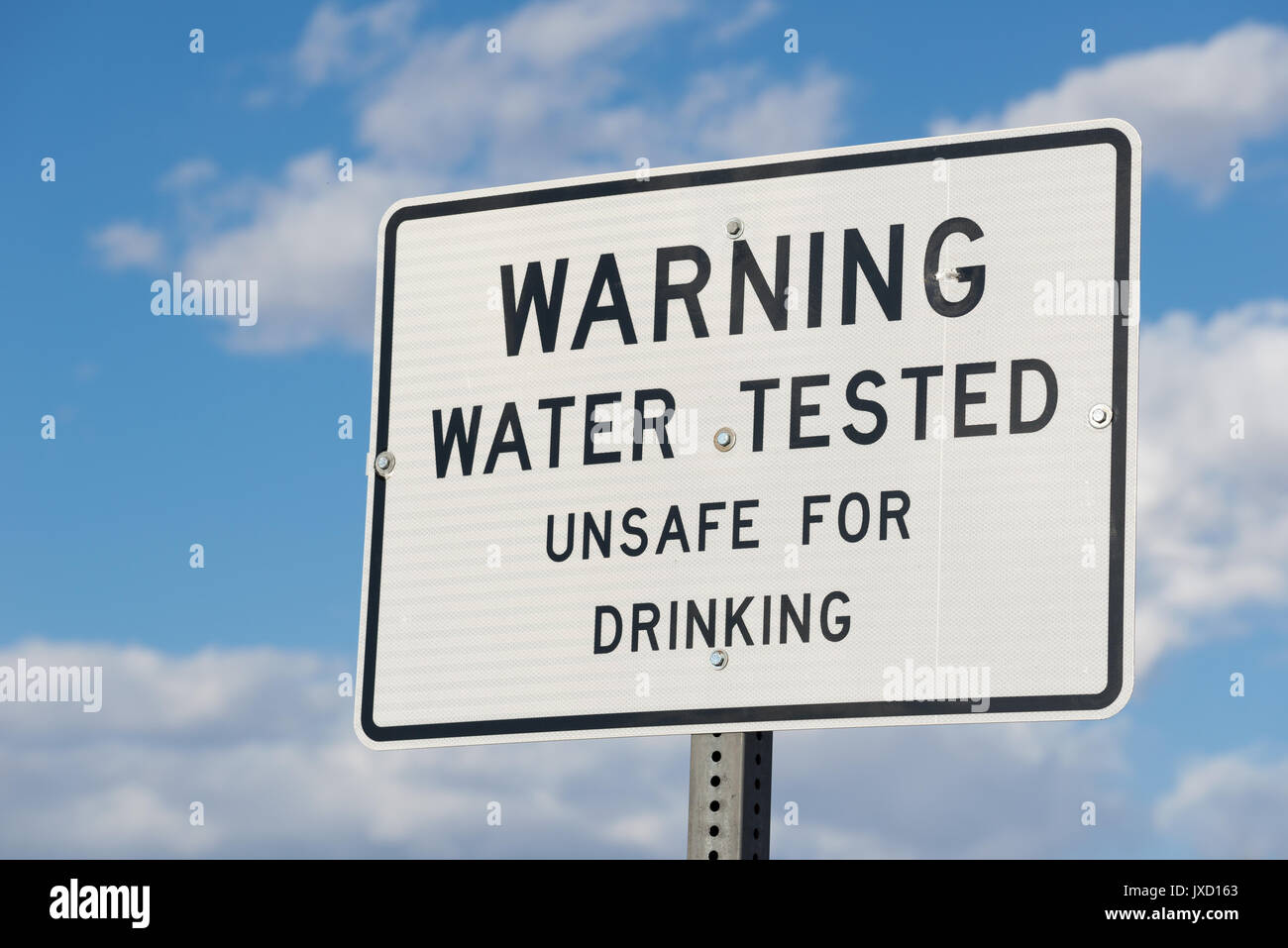 Sign warning of unsafe drinking water at the Saulsbury Rest Area on US Highway 6 in Nevada. Stock Photo