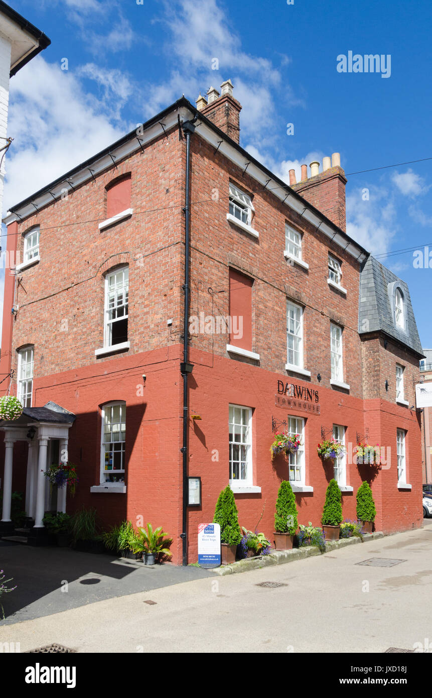 Darwin's Townhouse boutique hotel in St Julian's Friars, Shrewsbury, Shropshire Stock Photo