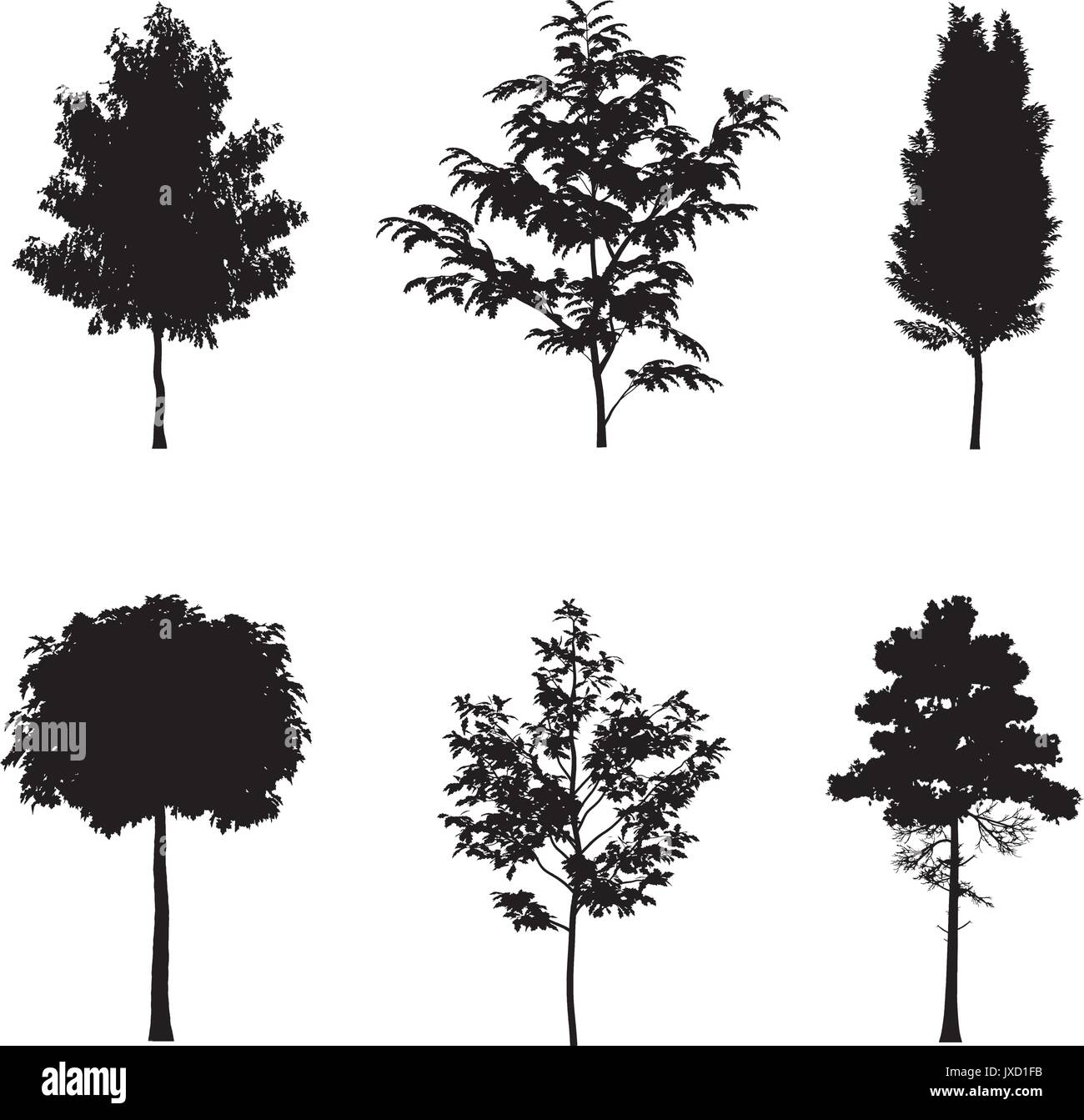 Vector illustration of tree silhouettes Stock Vector