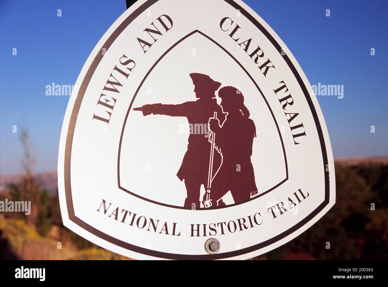 Trail sign Lewis and Clark National - Trail Sign Lewis And Clark National Historic Trail Klickitat County JXD383