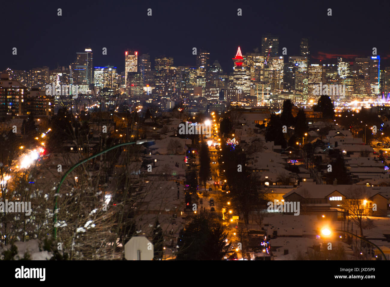 Nightlife atmosphere of Vancouver downtown at night Stock Photo Alamy