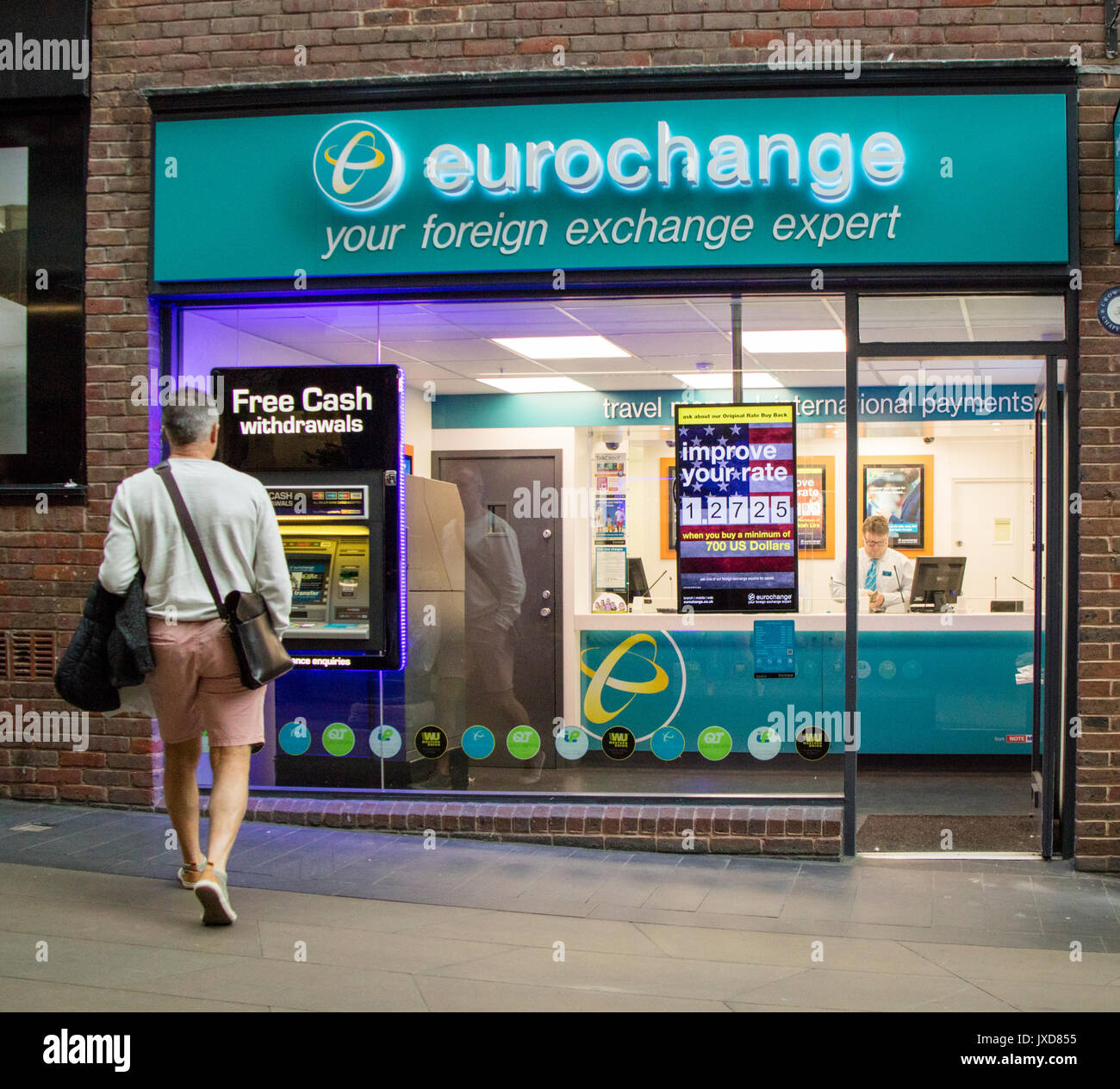 Eurochange shop, England, UK Stock Photo
