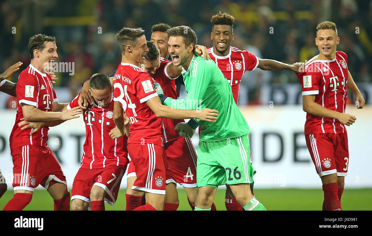 05.08.2017, DFL Supercup 2017, Borussia Dortmund - FC Bayern München, im Signal Iduna Park Dortmund. Schlussjubel Bayern München Photo: Cronos/MIS Stock Photo