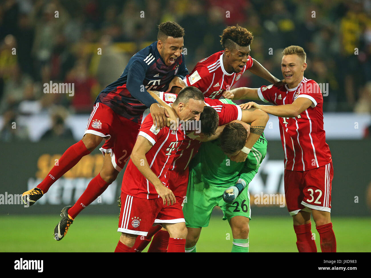 05.08.2017, DFL Supercup 2017, Borussia Dortmund - FC Bayern München, im Signal Iduna Park Dortmund. Schlussjubel Bayern München Photo: Cronos/MIS Stock Photo