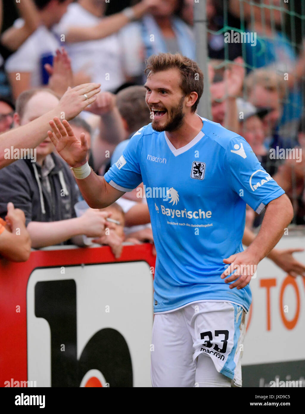 on the ground: Marco Hiller, goalwart (Munich 1860), Ayguen YLDIRIM (Verl)  after duels, action, Stock Photo, Picture And Rights Managed Image. Pic.  PAH-141549900