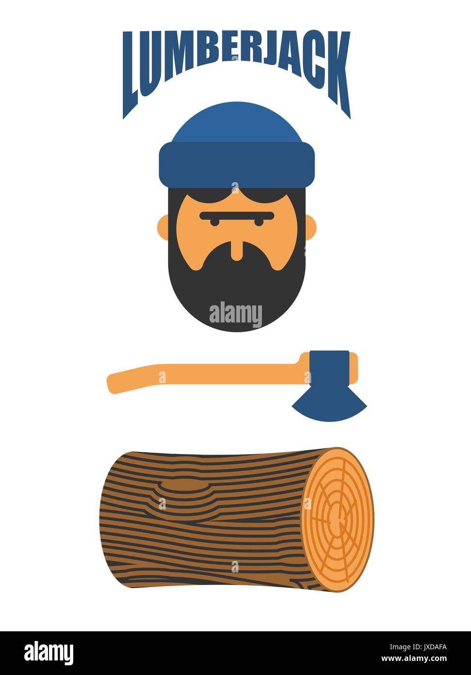 Lumberjack icon set. Woodcutter sign. lumberman symbol. feller with