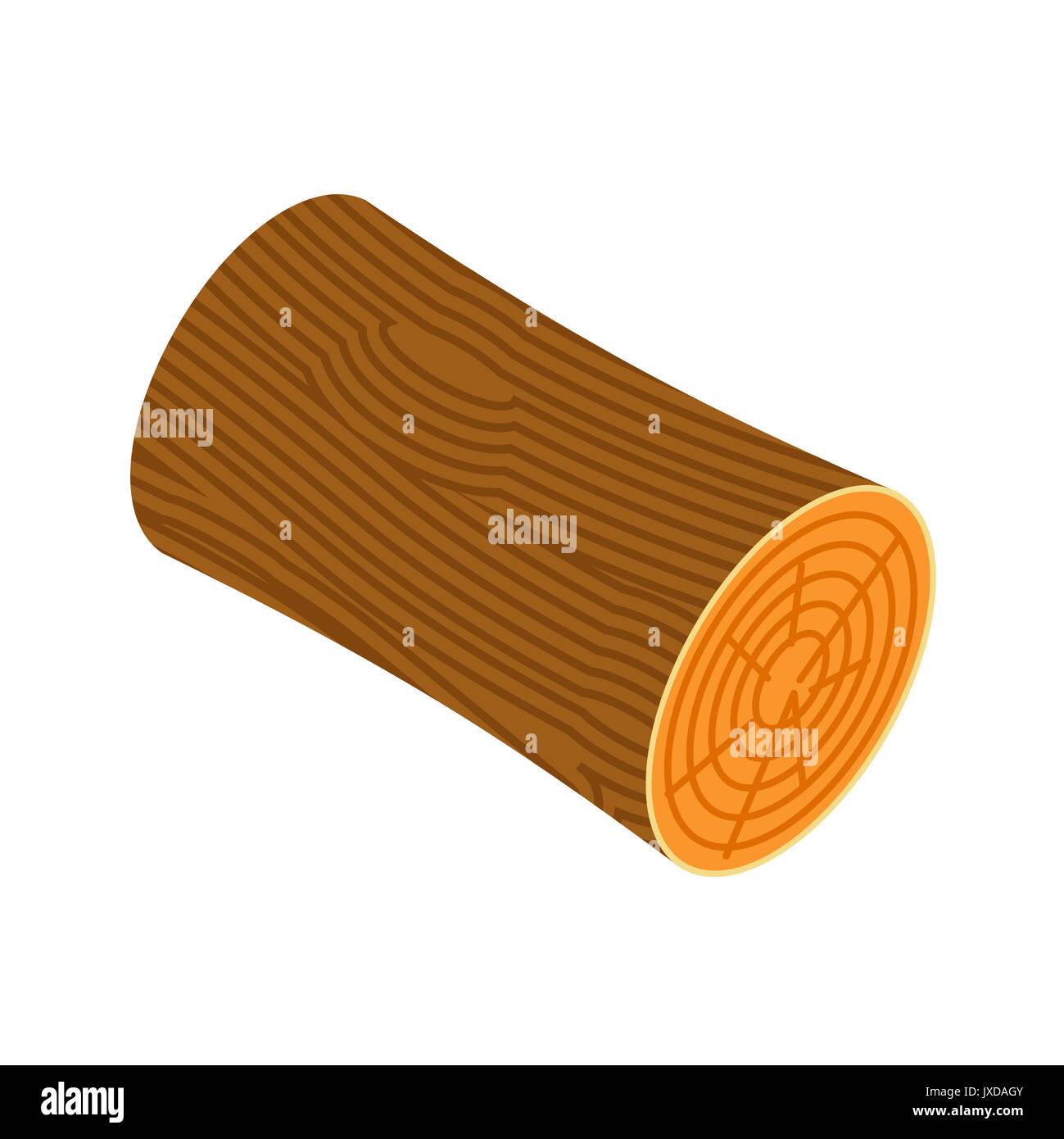 log isolated. Wooden billet on white background Stock Vector