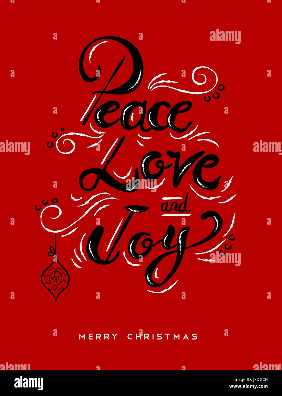 Peace Love And Joy Christmas Calligraphy Quote Lettering Text Design Stock Vector Image Art Alamy