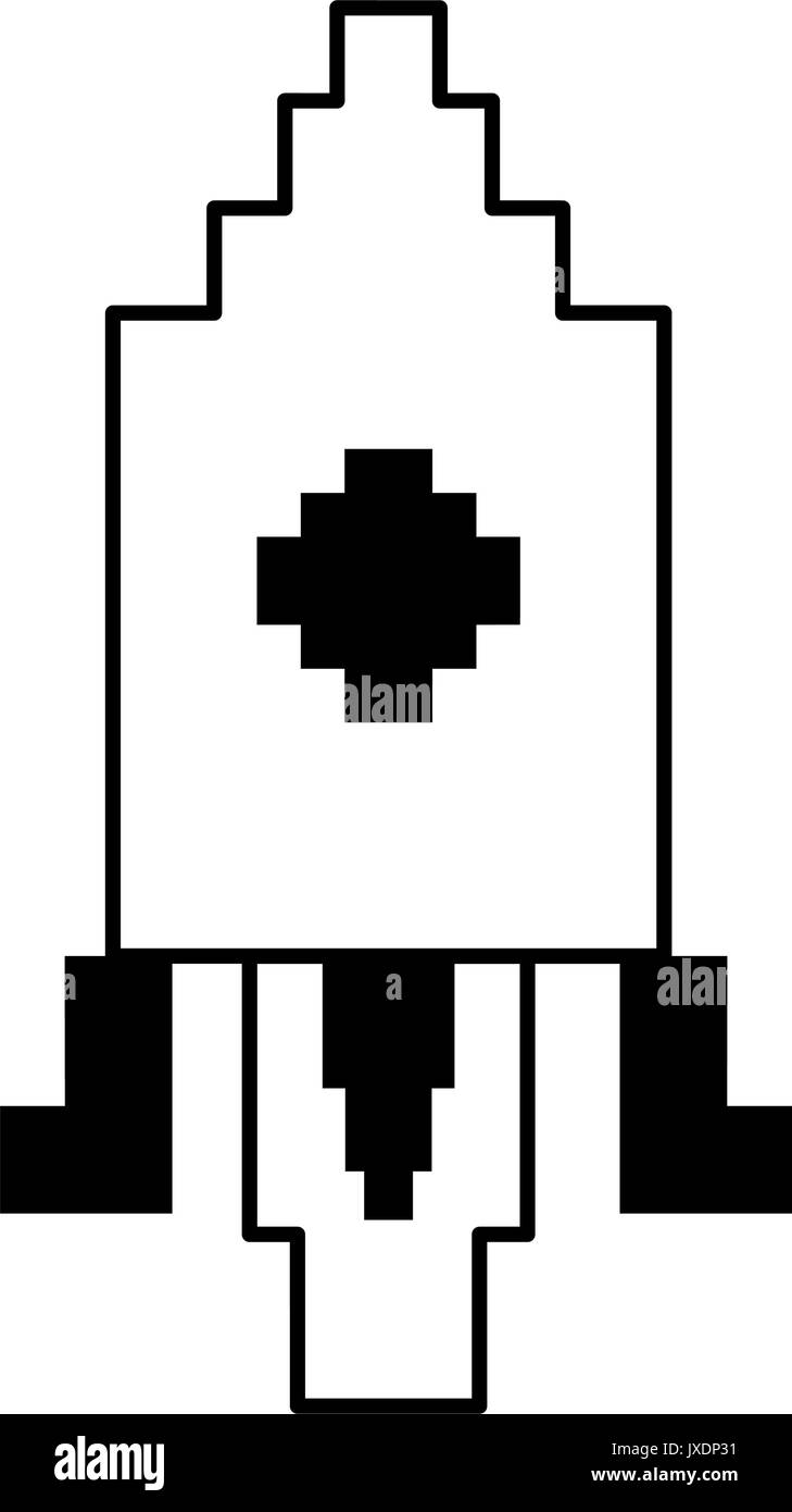 pixel rocket icon image Stock Vector Image & Art - Alamy