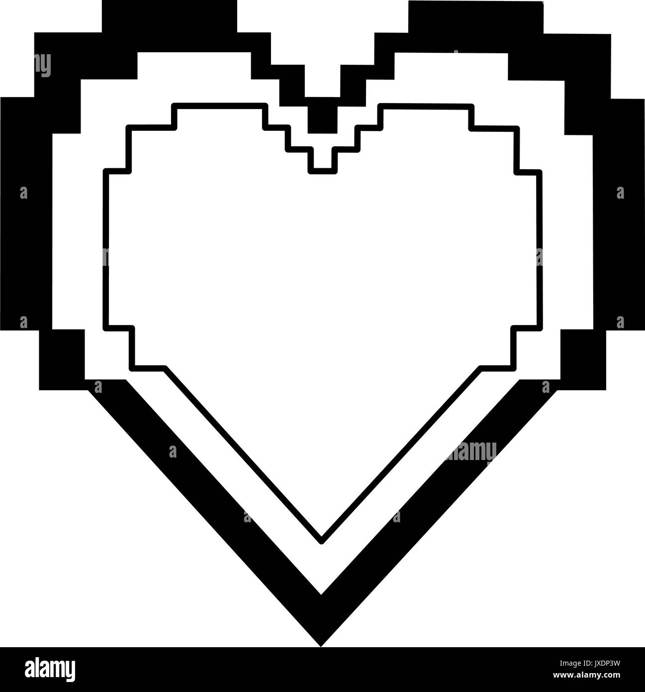 pixel cartoon heart icon image Stock Vector Image & Art - Alamy