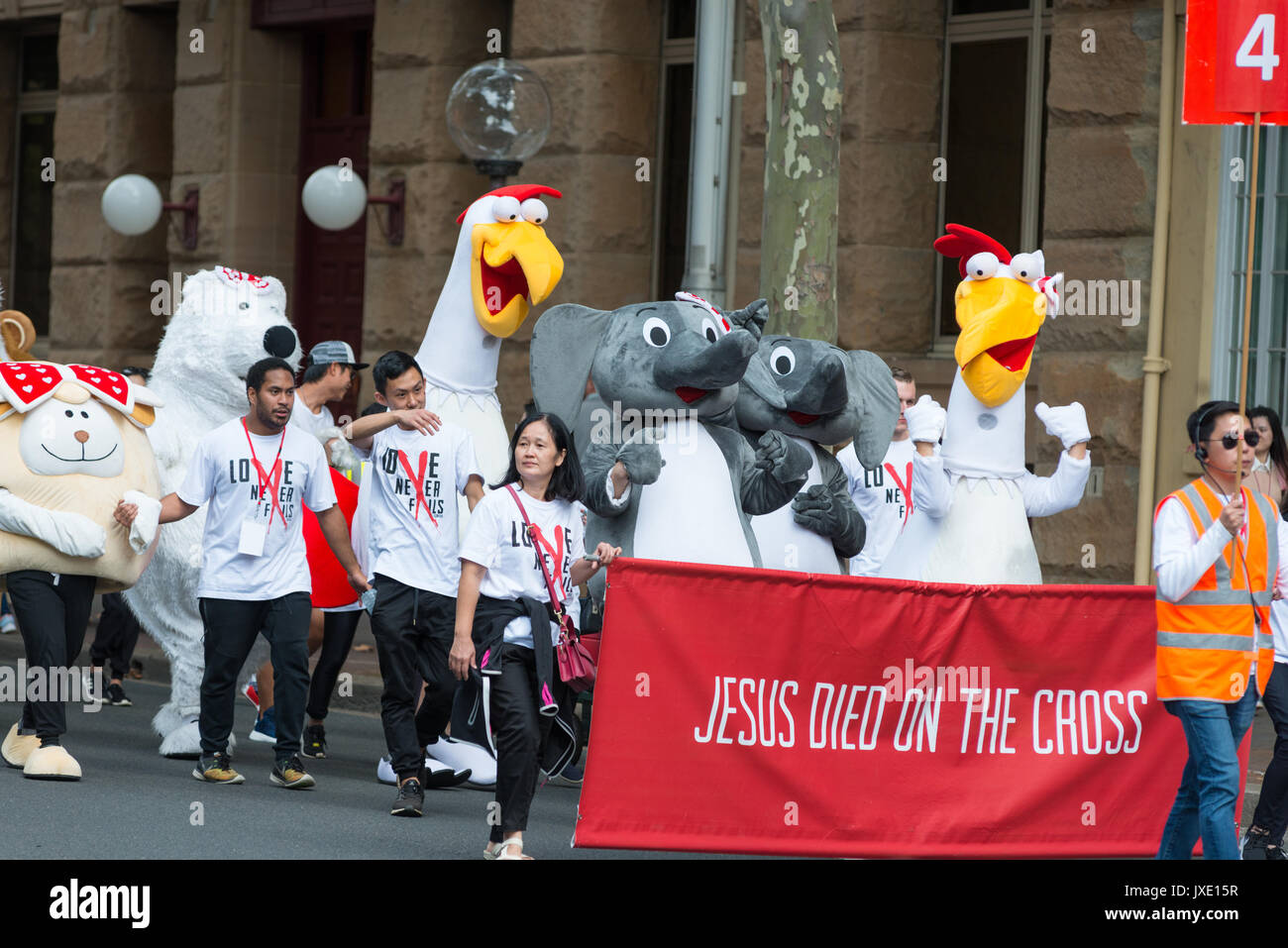 Christians at Easter parade in Sydney, Australia. Stock Photo
