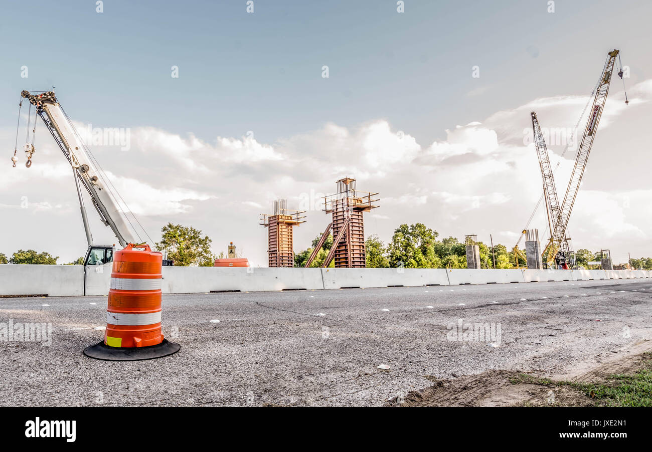 Road construction site on a summer's evening Stock Photo - Alamy