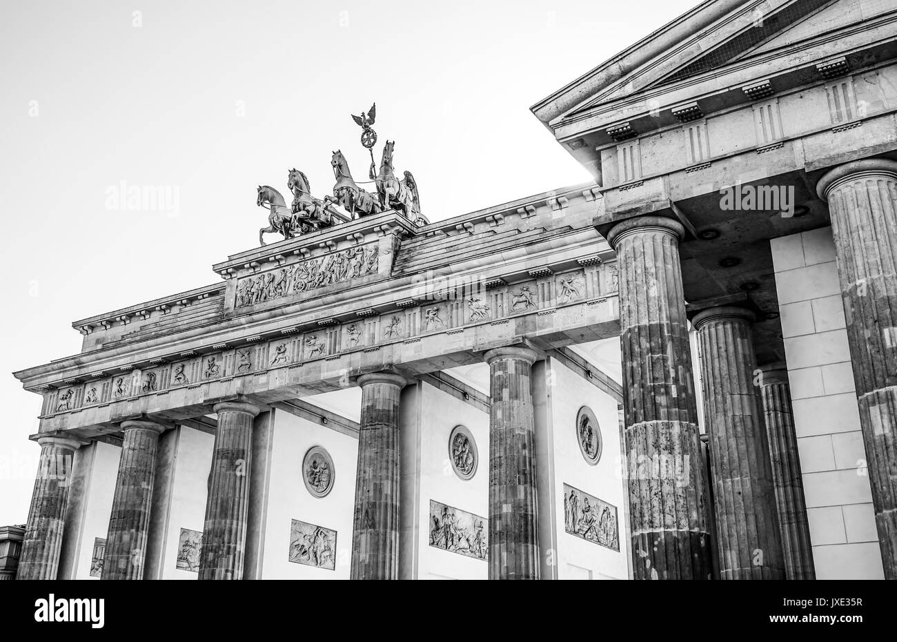 Famous Brandenburg Gate in Berlin called Brandenburger Tor Stock Photo