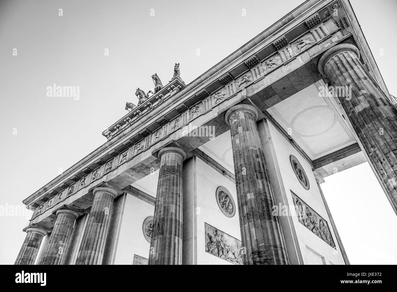 Famous Brandenburg Gate in Berlin called Brandenburger Tor Stock Photo