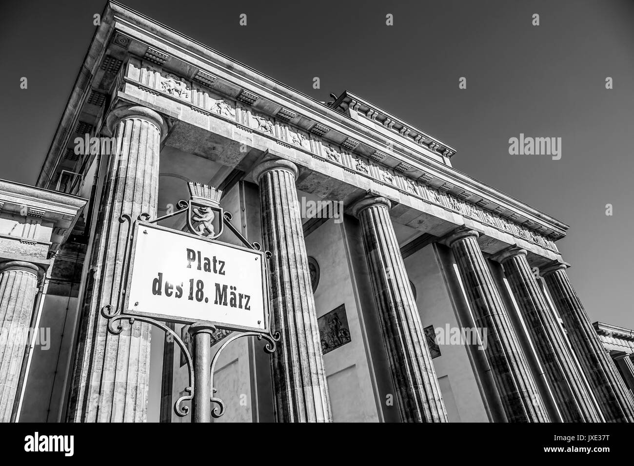 Famous Brandenburg Gate in Berlin called Brandenburger Tor Stock Photo