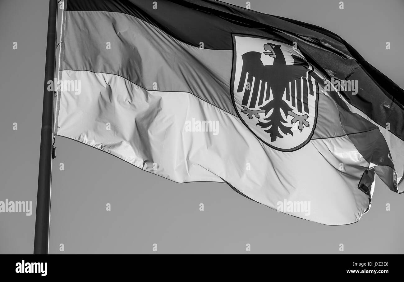 German Flag waving in the wind Stock Photo Alamy