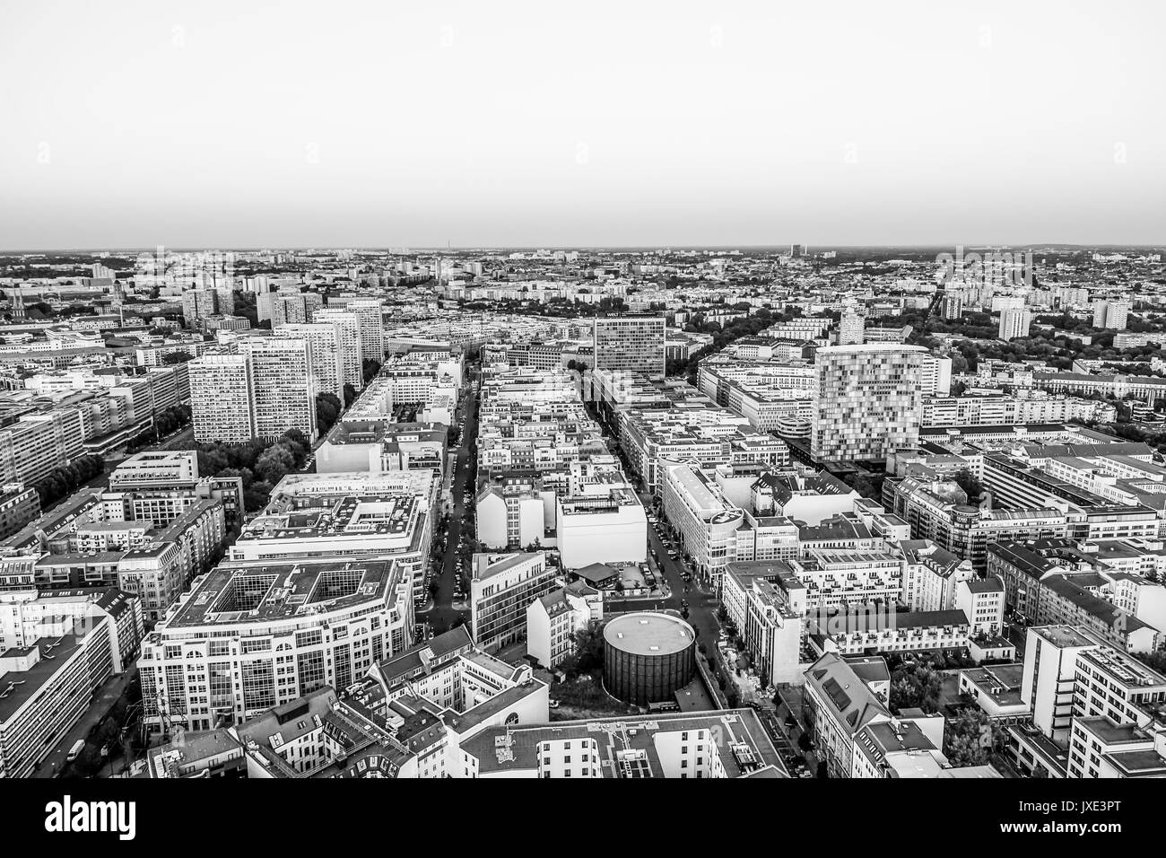 The City of Berlin Germany in the evening - aerial view Stock Photo - Alamy