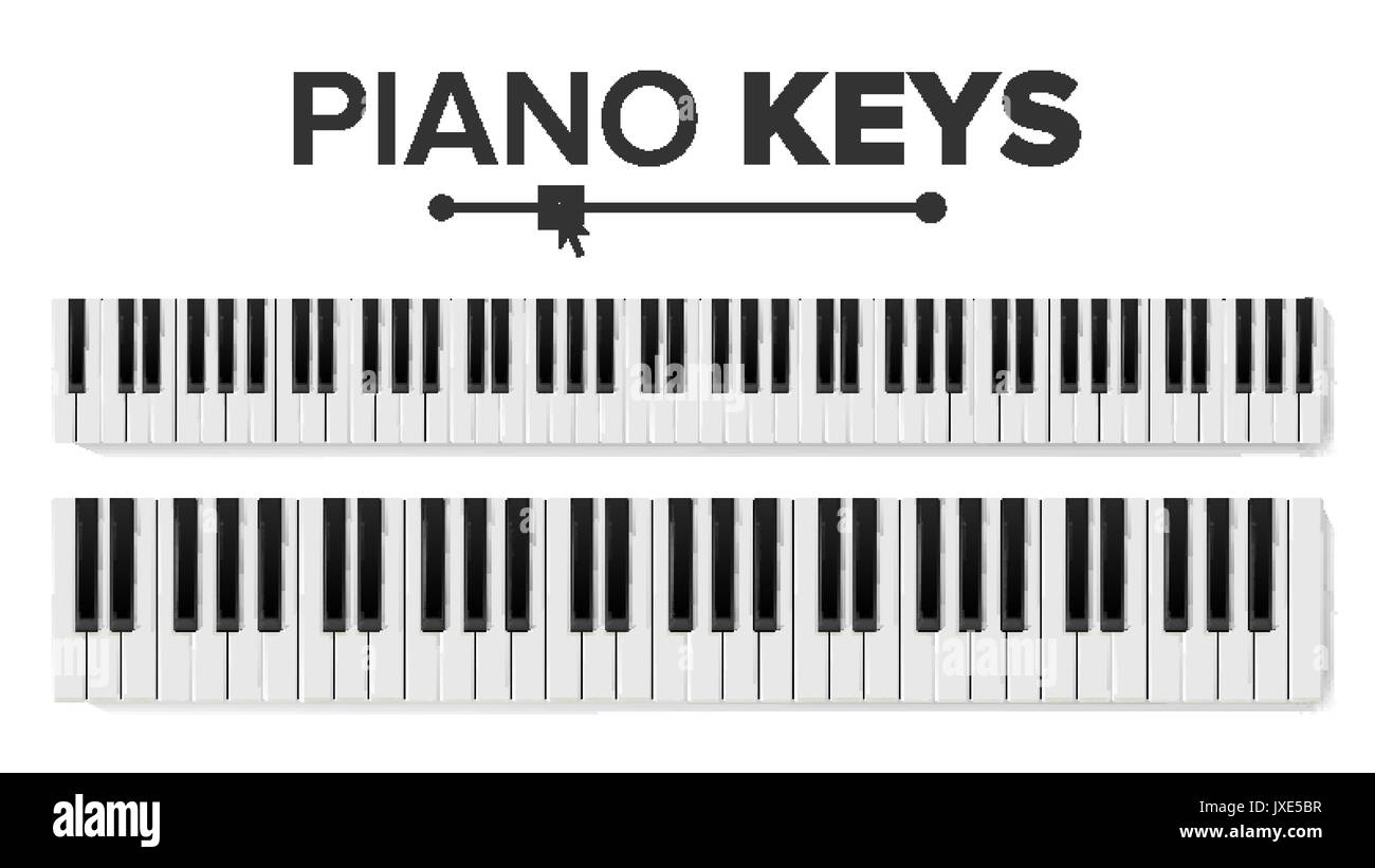 Piano Keyboards Vector. Isolated Illustration. Top View Keyboard Pad ...