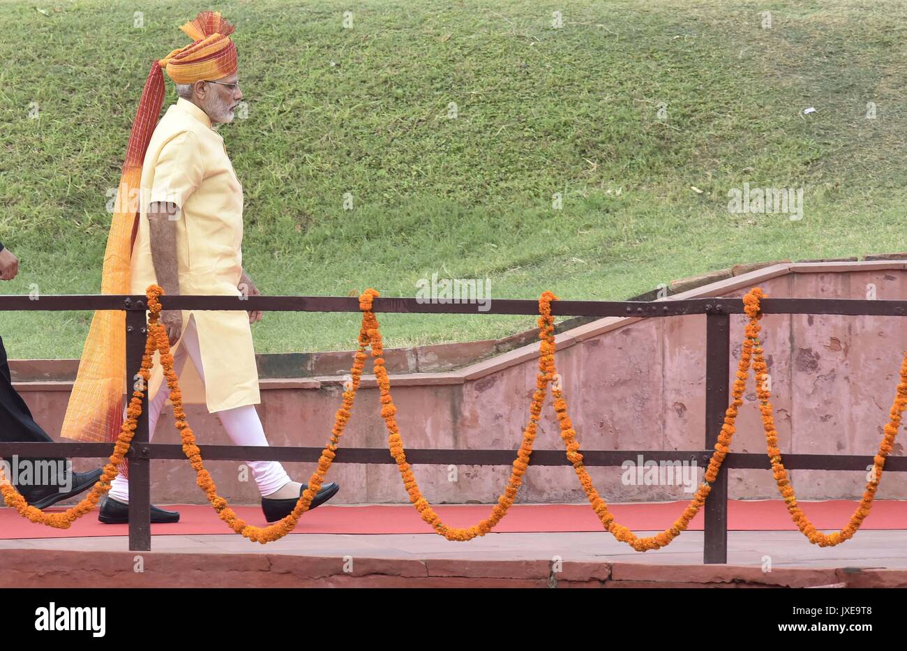 New Delhi India 15th Aug 2017 Prime Minister Narendra Modi Coming New Delhi India 15th Aug 2017 Prime Minister Narendra Modi Coming
