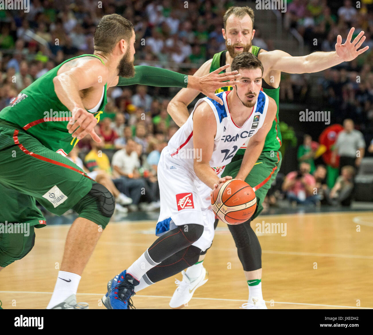Kaunas Lithuania 15th Aug 2017 Nando De Colo R Front Of France Breaks Through During A Friendly Match Against Lithuania Before Eurobasket 2017 In Kaunas Lithuania Aug 15 2017 Lithuania Won 96 71