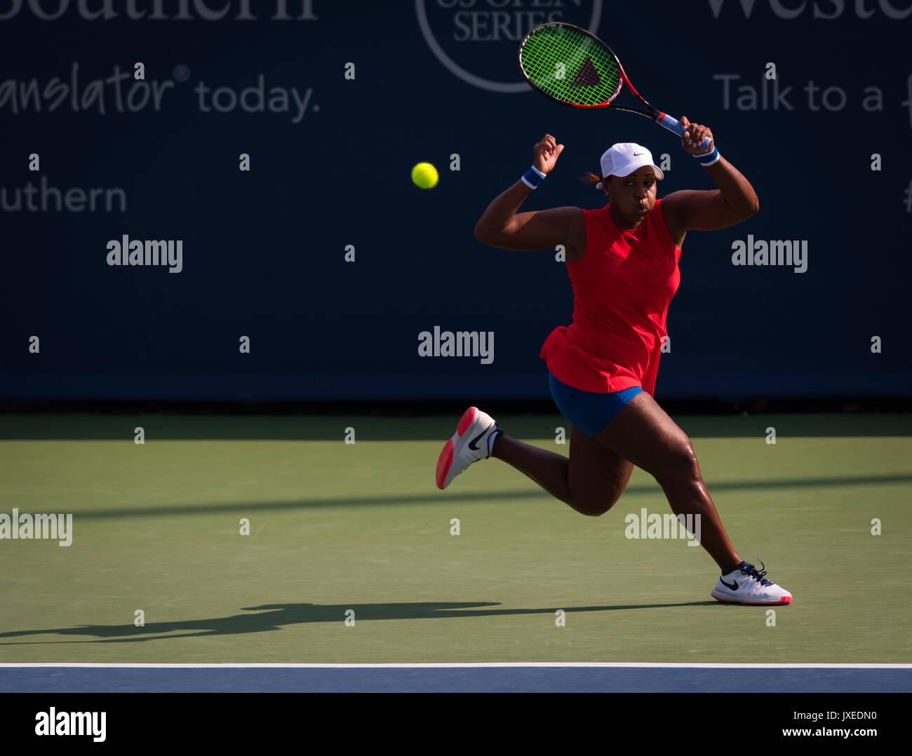 Cincinnati, United States. 15 August, 2017. Taylor Townsend of the United  States at the 2017 Western & Southern Open WTA Premier 5 tennis tournament  Credit: Jimmie48 Photography/Alamy Live News Stock Photo - Alamy