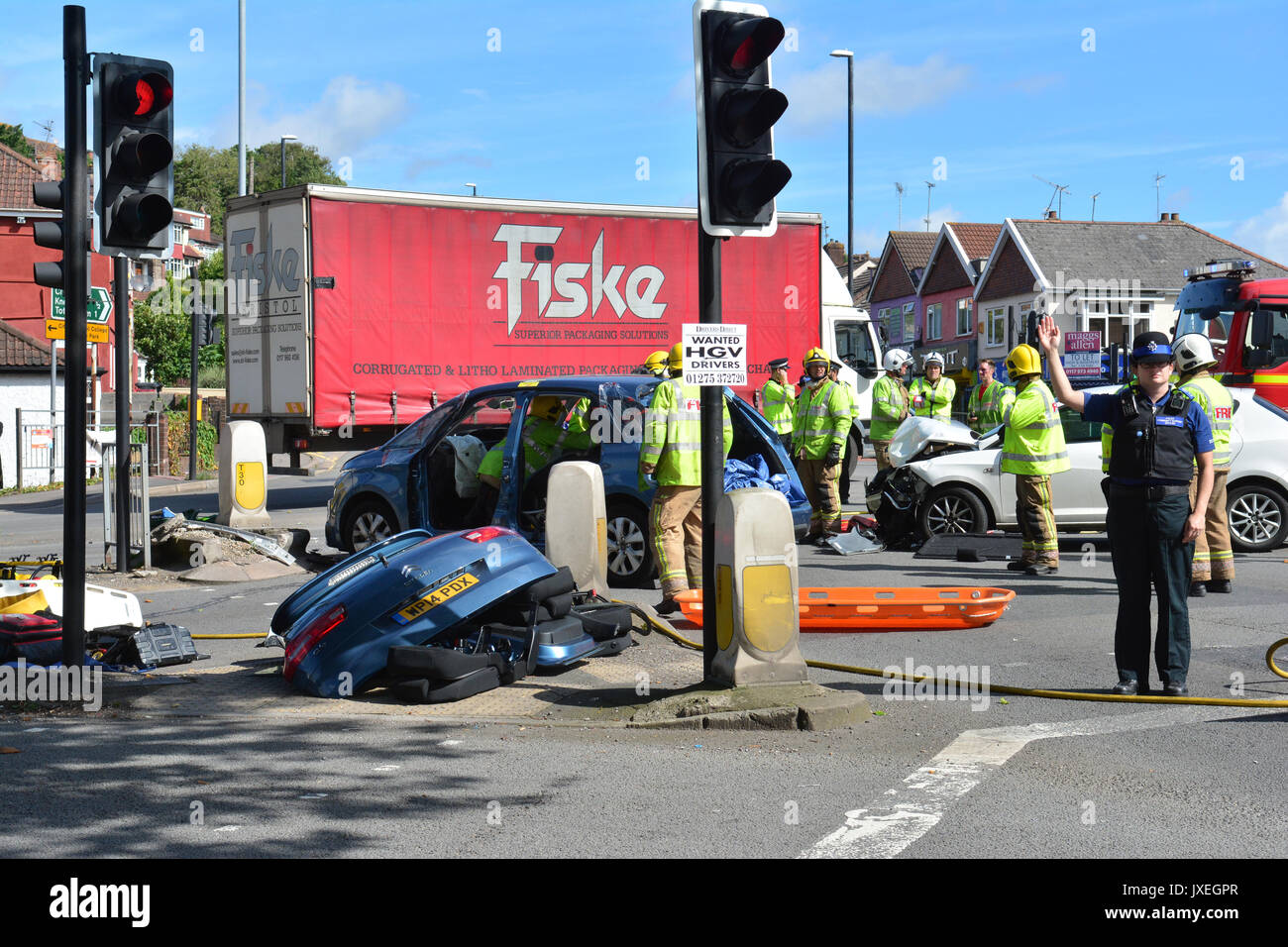 Junction of wells road and airport road hires stock photography and