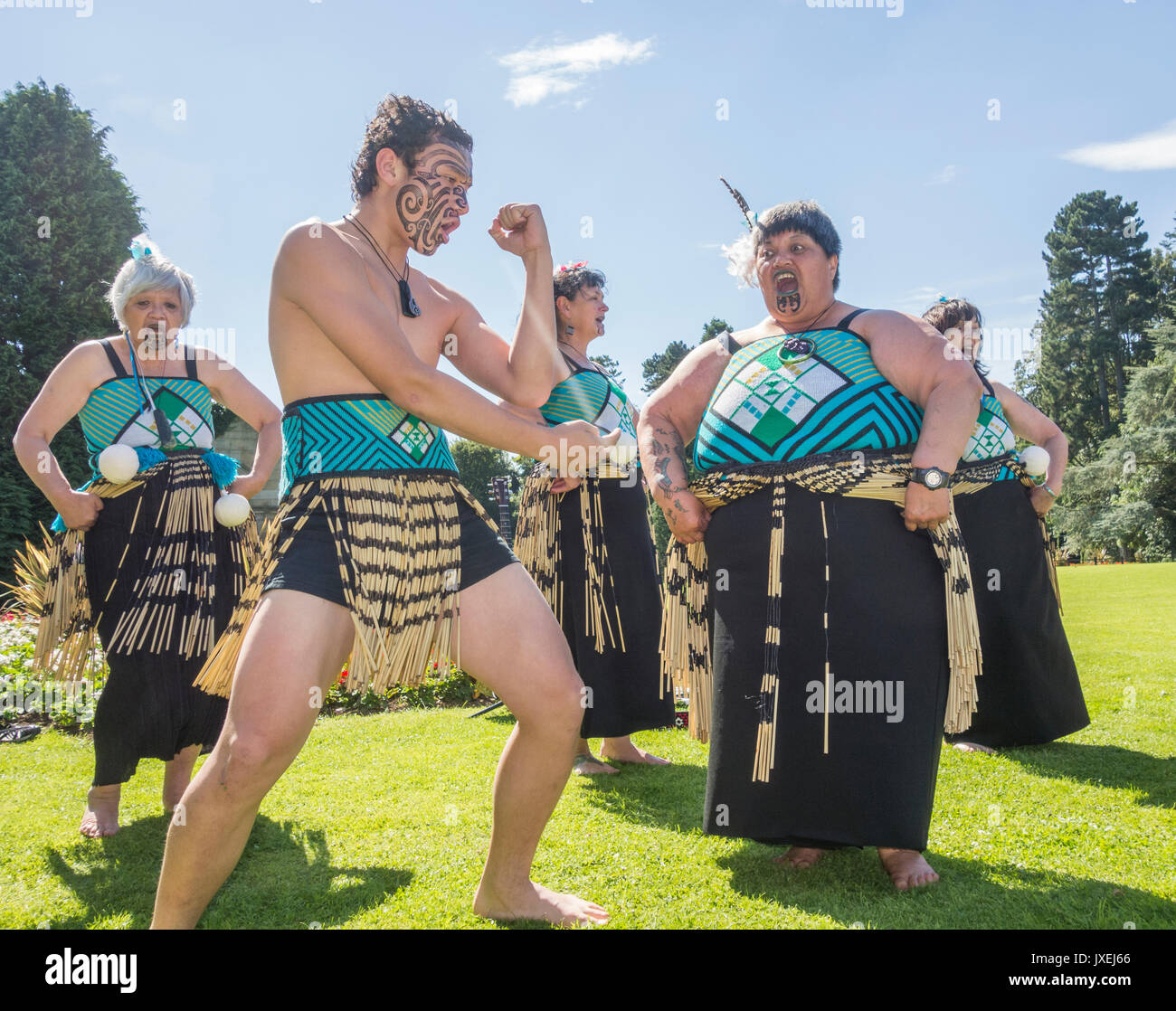 Maori dancers from New Zealand performing the Haka at Billingham