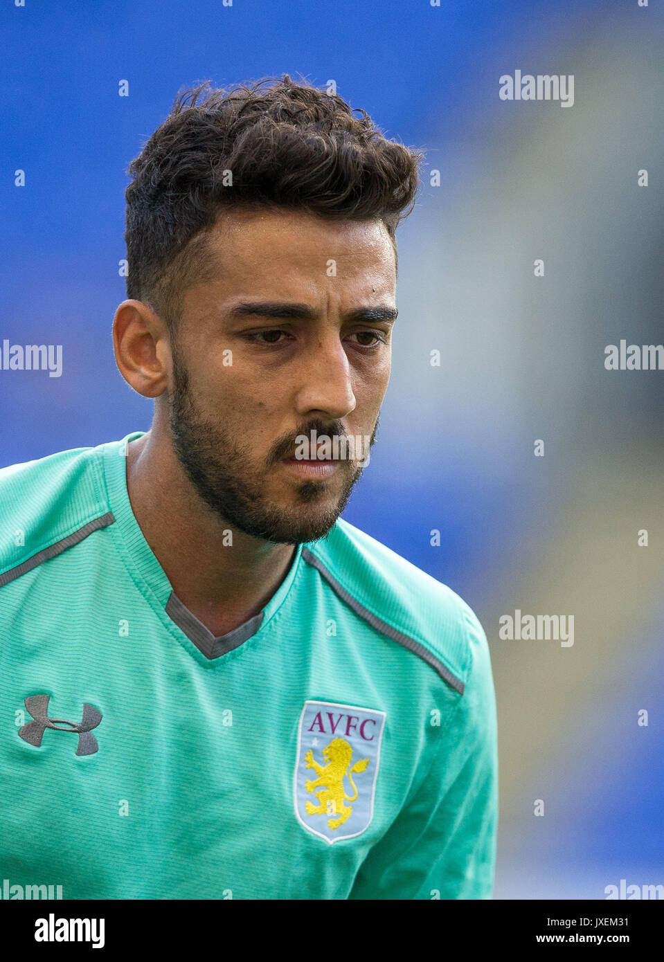 Reading, UK. 15th Aug, 2017. Neil Taylor of Aston Villa during pre match warm up during the Sky Bet Championship match between Reading and Aston Villa at the Madejski Stadium, Reading, England on 15 August 2017. Photo by Andy Rowland/PRiME Media Images. Credit: Andrew Rowland/Alamy Live News Stock Photo