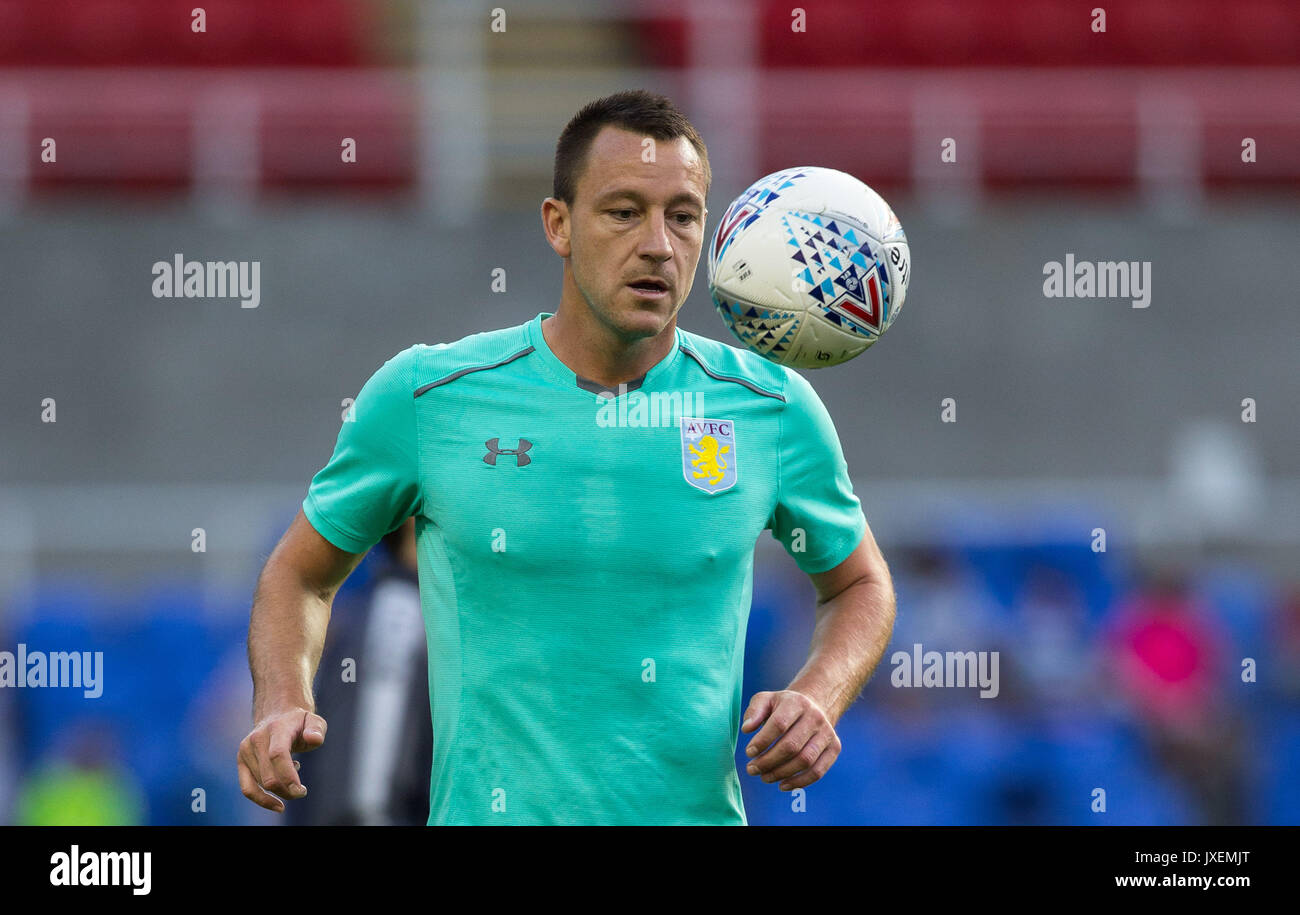 Reading, UK. 15th Aug, 2017. John Terry of Aston Villa warms up pre match during the Sky Bet Championship match between Reading and Aston Villa at the Madejski Stadium, Reading, England on 15 August 2017. Photo by Andy Rowland/PRiME Media Images. **EDITORIAL USE ONLY FA Premier League and Football League are subject to DataCo Licence. Credit: Andrew Rowland/Alamy Live News Stock Photo