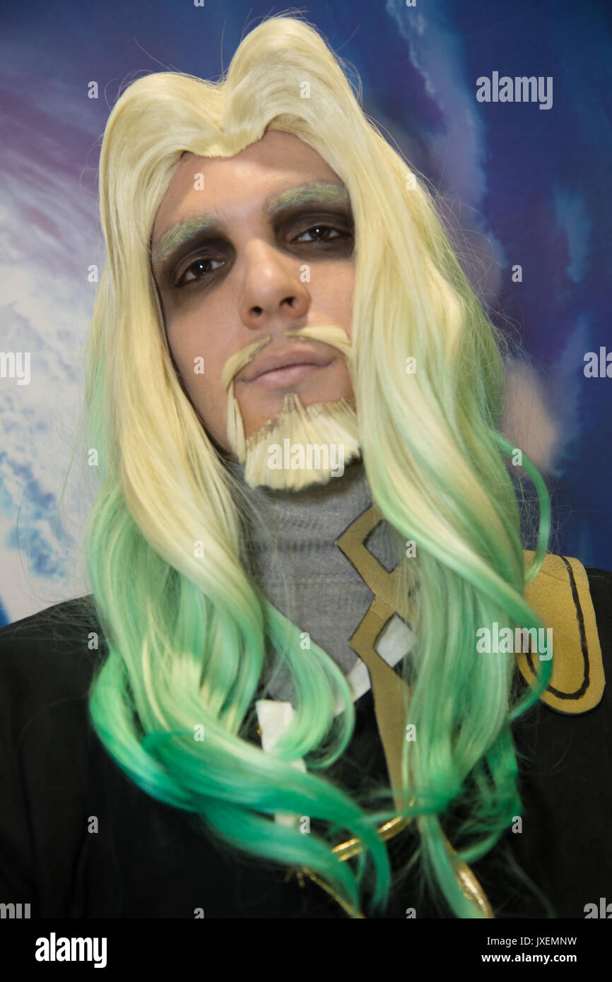 Cosplayer Vlad of Yuumei Cosplay (Baltimore Md.) at the Aniplex booth at Otakon 2017. After 18 years in Baltimore, Md., Otakon, the three-day anime convention celebrating Japanese and East Asian pop culture, moved to the Walter E. Washington Convention Center in Washington, D.C., August 11-13, 2017. Many of those in attendance dressed up as thier favorite anime and comic book characters in a hobby known as 'cosplay'. (Photo by Jeff Malet) Photo via Newscom Stock Photo