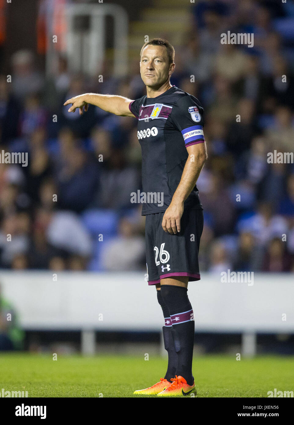 Reading, UK. 15th Aug, 2017. John Terry of Aston Villa during the Sky Bet Championship match between Reading and Aston Villa at the Madejski Stadium, Reading, England on 15 August 2017. Photo by Andy Rowland/PRiME Media Images. **EDITORIAL USE ONLY FA Premier League and Football League are subject to DataCo Licence. Credit: Andrew Rowland/Alamy Live News Stock Photo