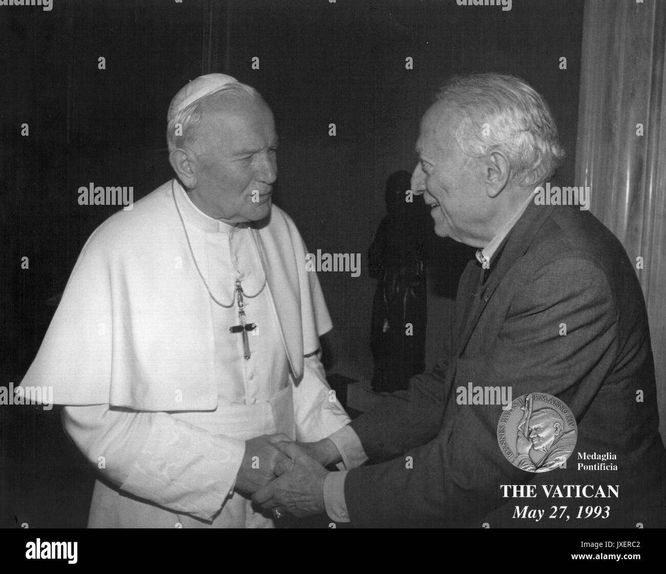 Benjamin Theodore Rome, Candid photograph, Meeting with Pope John Paul II at The Vatican, 1993. Stock Photo