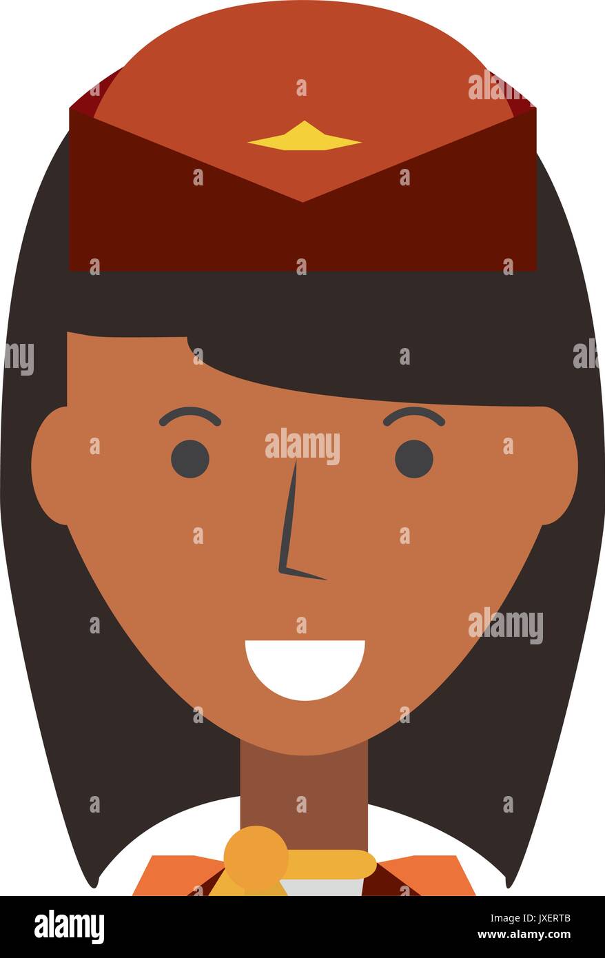 stewardess profile cartoon Stock Vector
