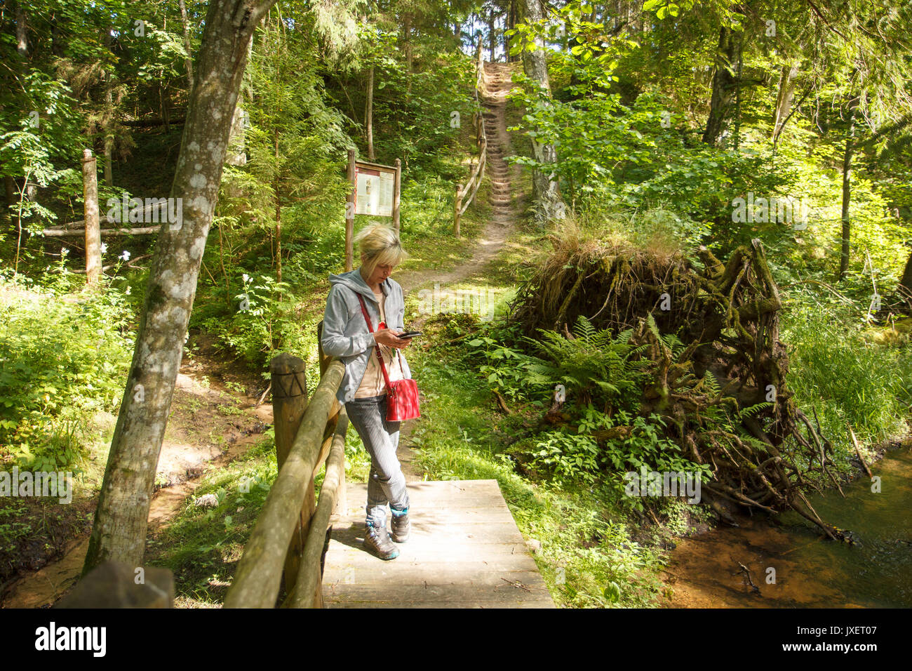 Woman in the park hi-res stock photography and images - Alamy