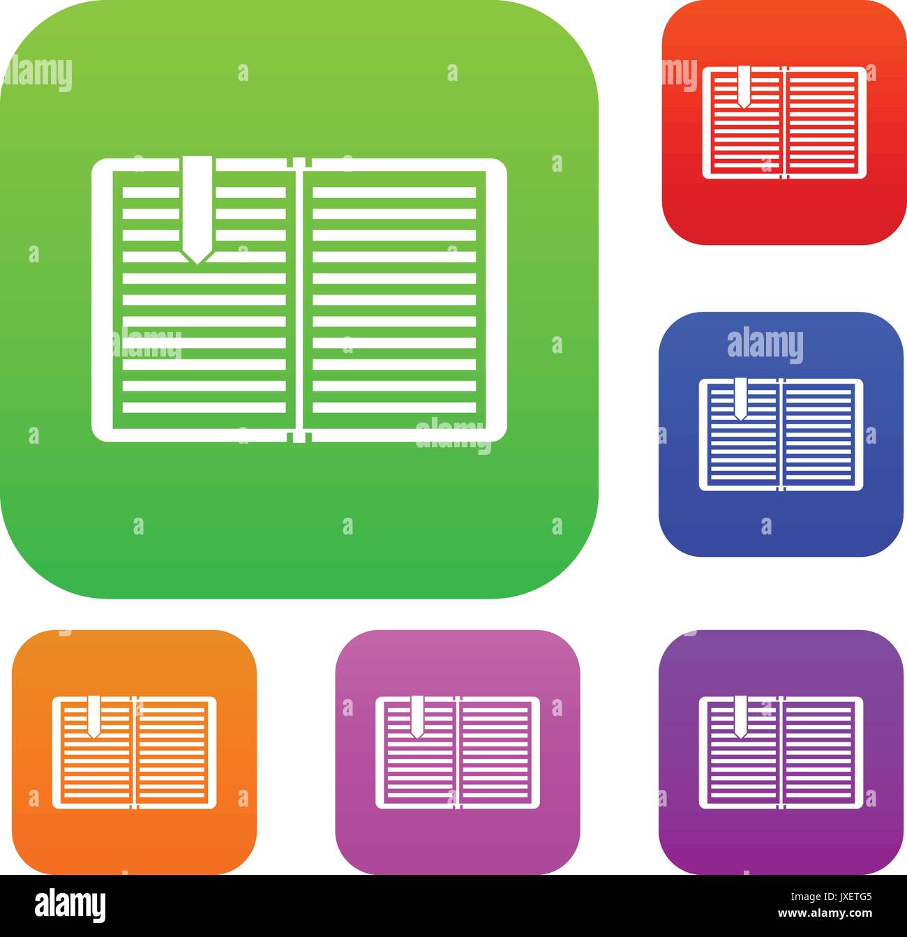 Open book with a bookmark set collection Stock Vector Image & Art - Alamy