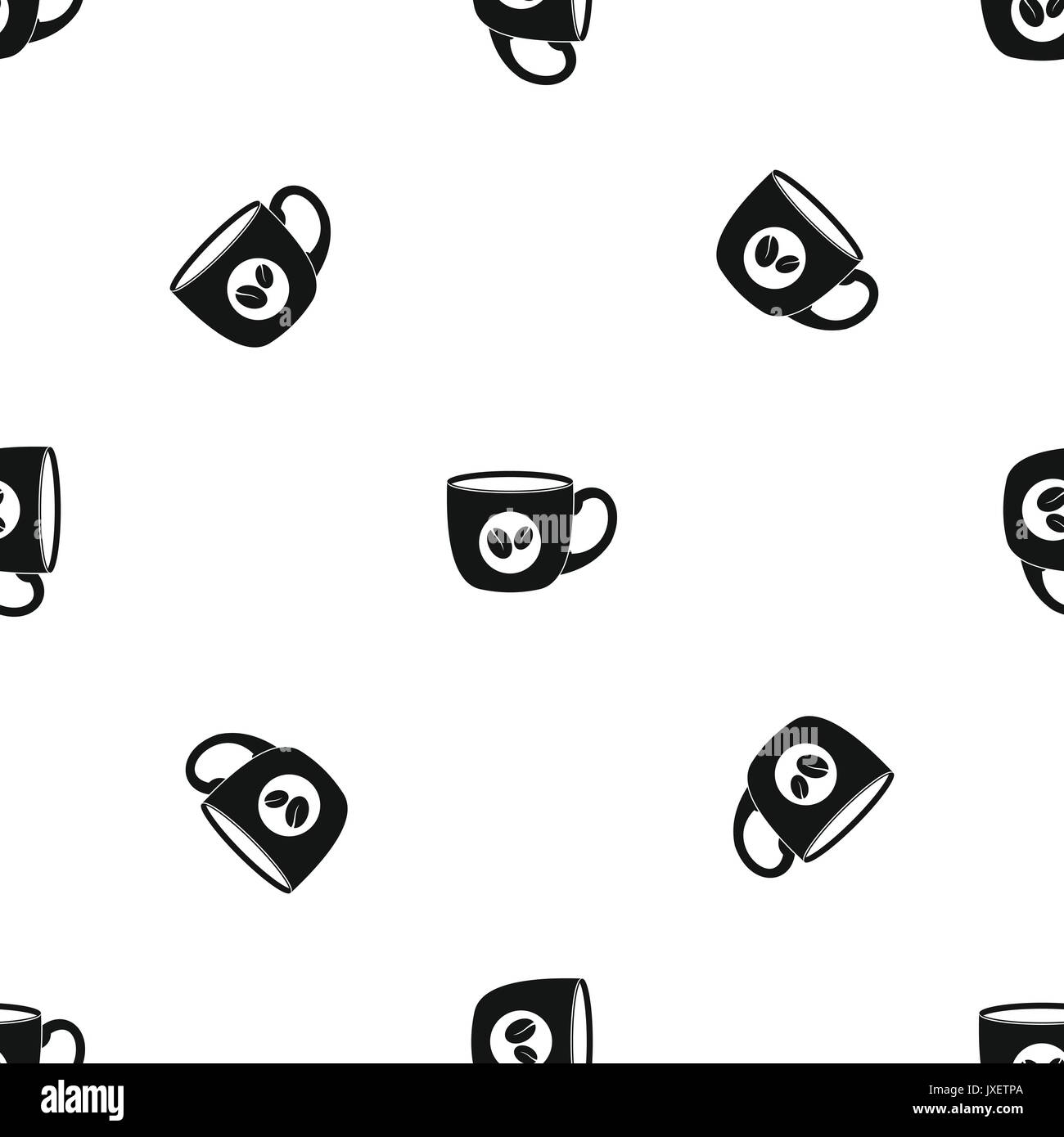 Cup of coffee pattern seamless black Stock Vector Image & Art - Alamy
