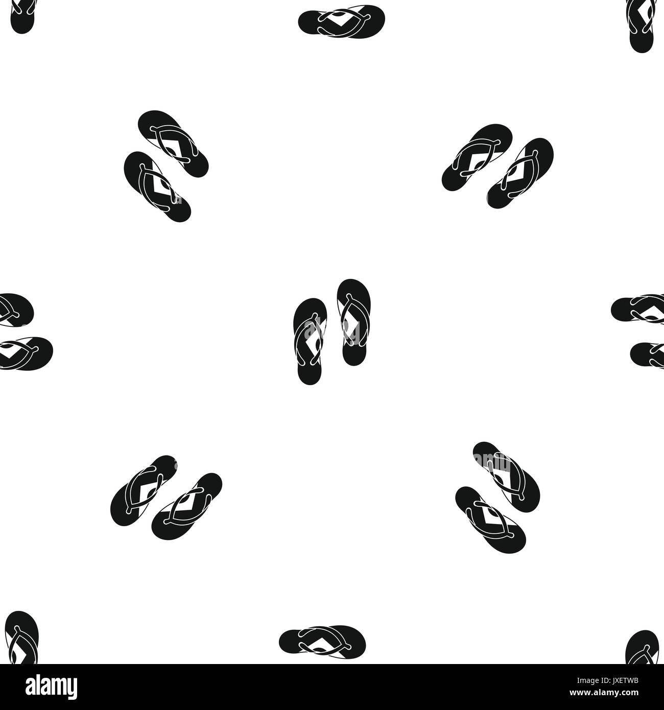 Flip flop sandals pattern seamless black Stock Vector