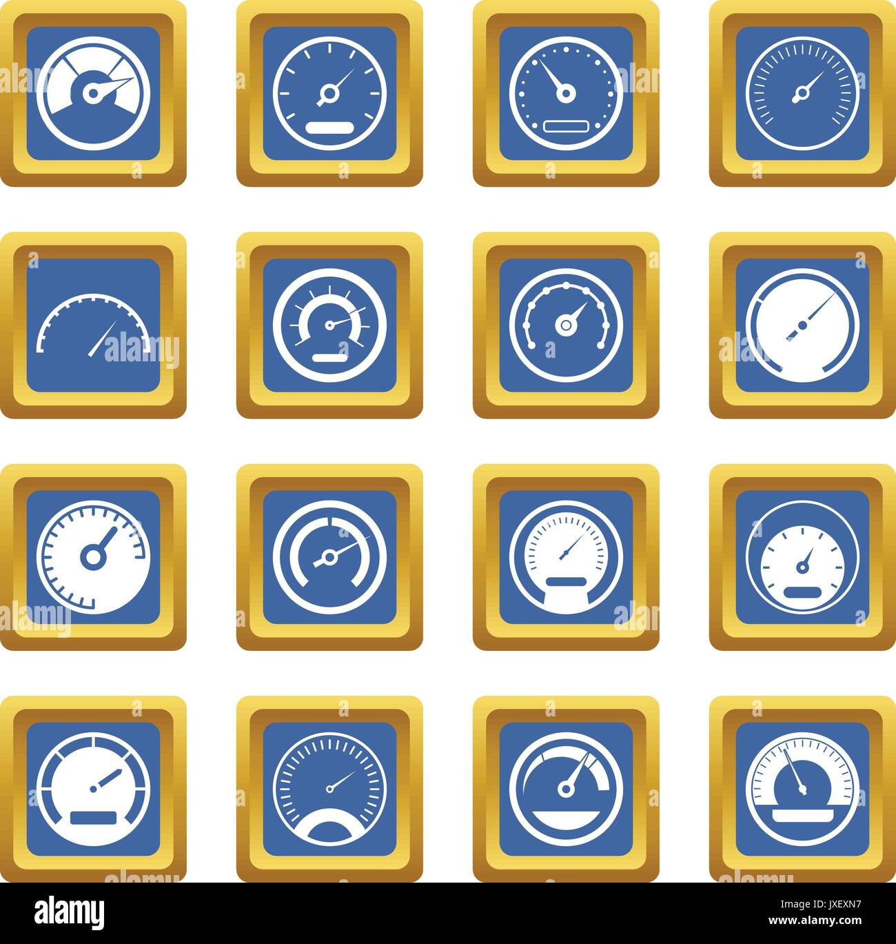 Speedometer icons set blue Stock Vector Image & Art Alamy