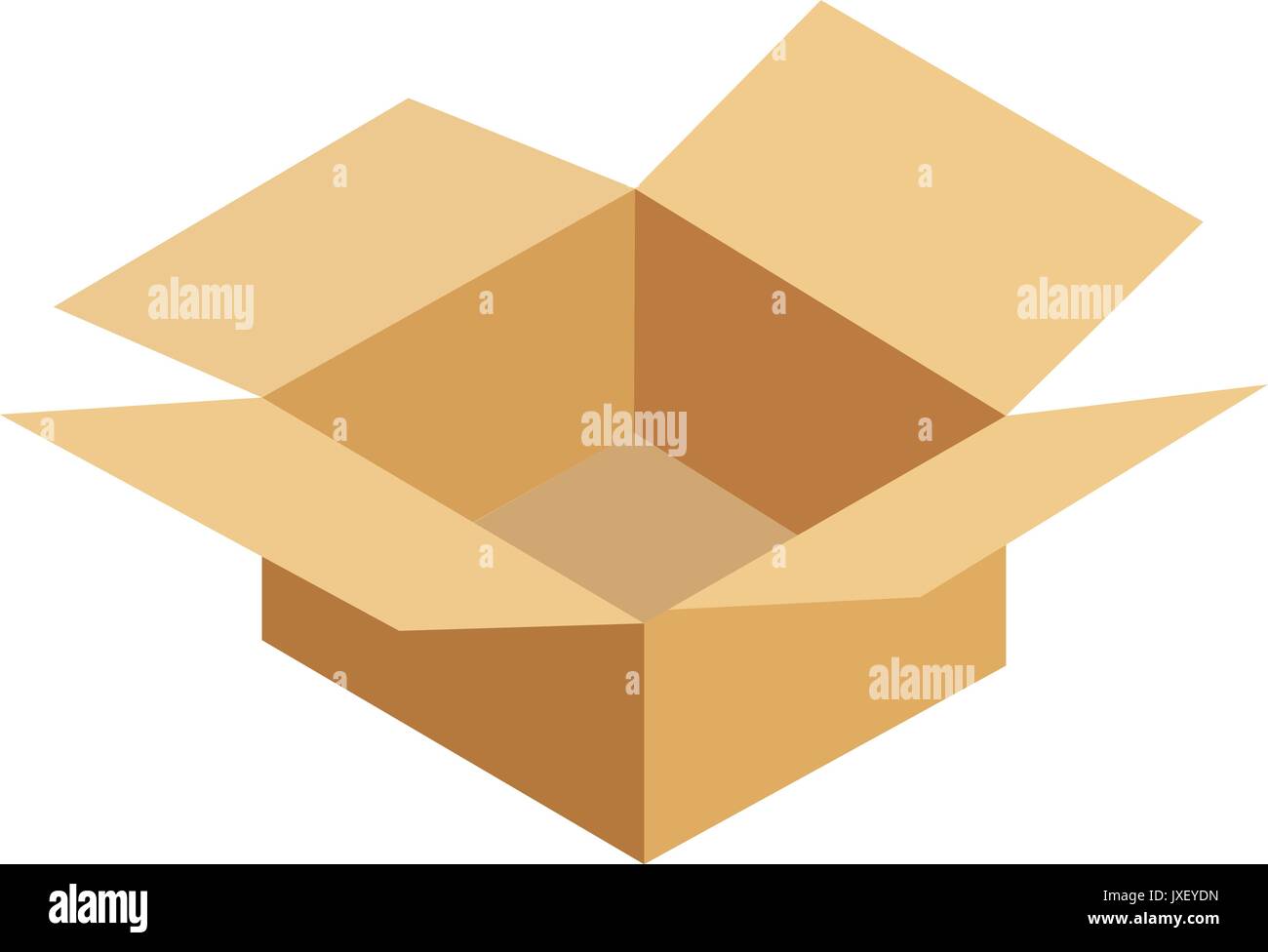 Opened cardboard package box. Stock Vector