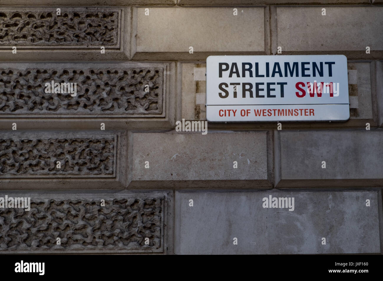 Street sign for Parliament Street in London Stock Photo