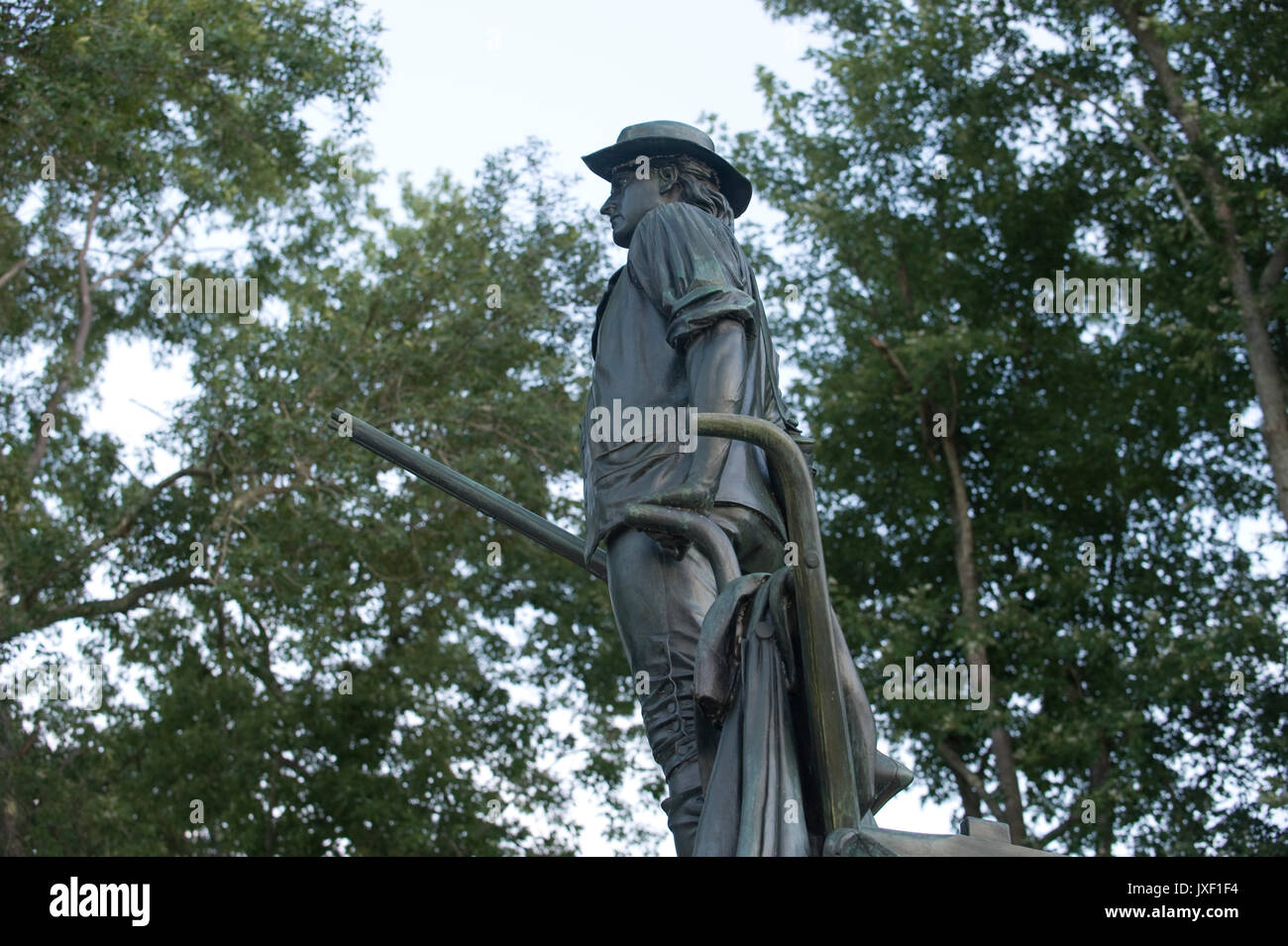 The Minute Man statue in Minute Man National Historical Park, Concord, Massachusetts. Stock Photo