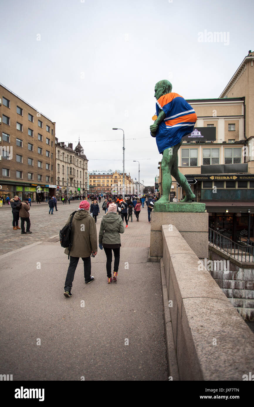 Ice hockey celebration in Tampere, Finland Stock Photo