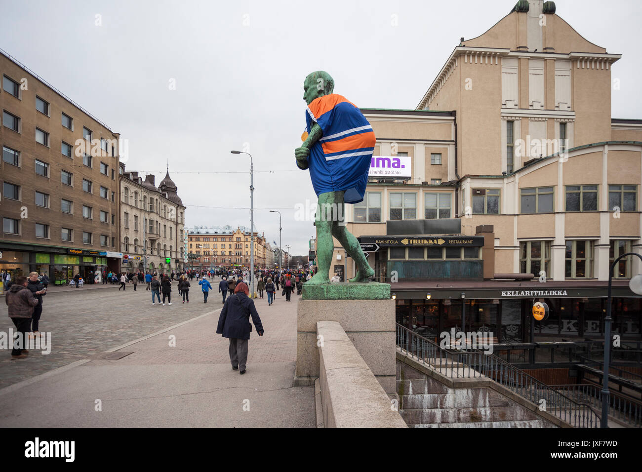 Ice hockey celebration in Tampere, Finland Stock Photo