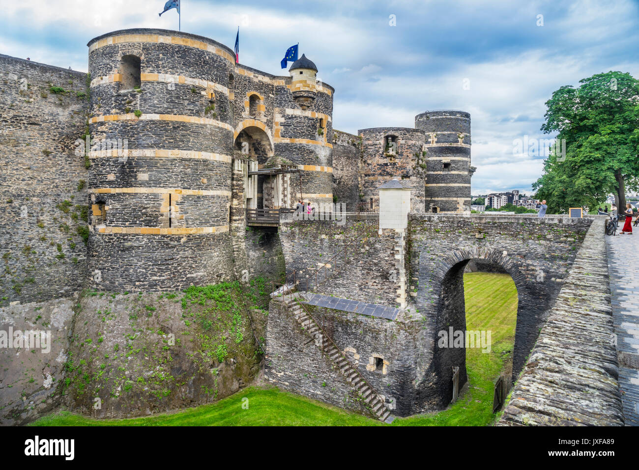 France, Pays de la Loire, Angers, main gate to Château d'Angers Stock Photo