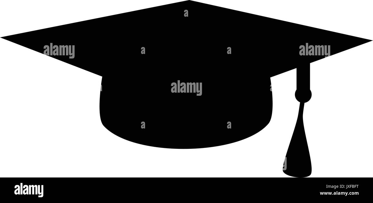 Black silhouette graduation cap Black and White Stock Photos & Images ...